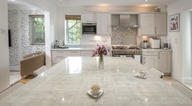 White Kitchen Countertops Contemporary Kitchen Orlando By