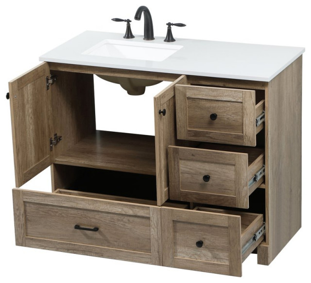 Home Living 19" Farmhouse Expresso-Light Bathroom Vanity, 42 ...