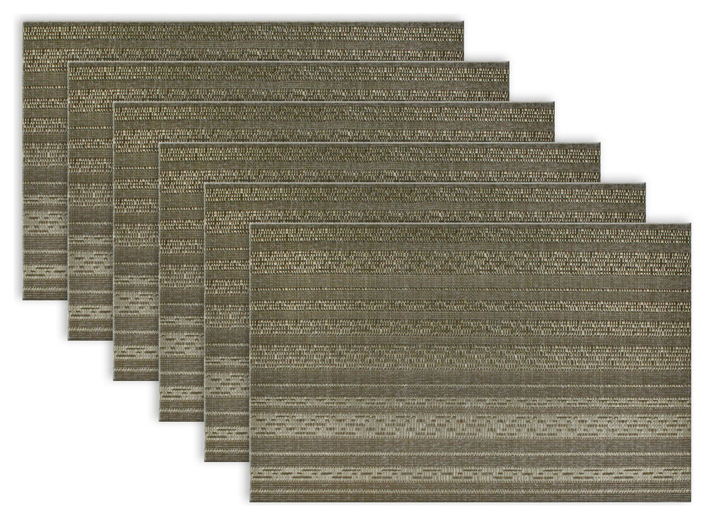 Metallic Basketweave Placemat, Set of 6 Contemporary Placemats by