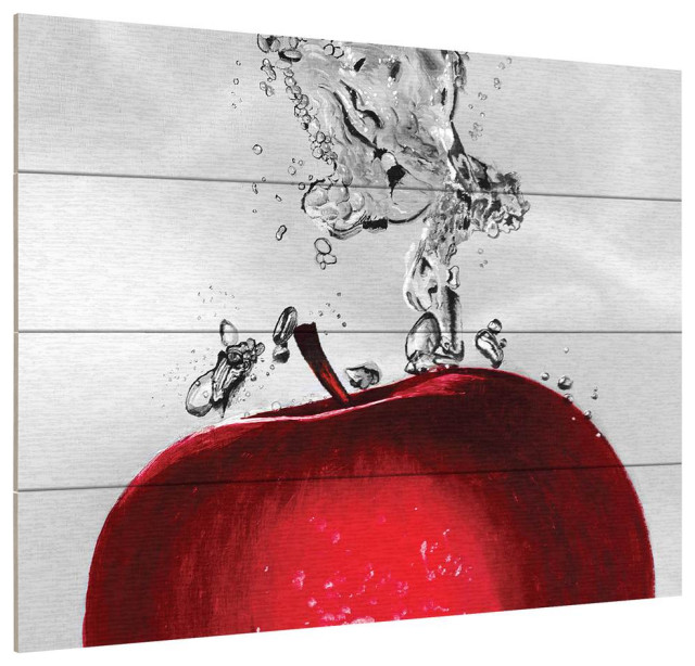 Roderick Stevens Red Apple Splash Wood Slat Wall Art Farmhouse - Black And White With A Splash Of Red Wall Art Roderick Stevens Red Apple Splash Wood Slat Wall Art Farmhouse - Black And White With A Splash Of Red Wall Art
