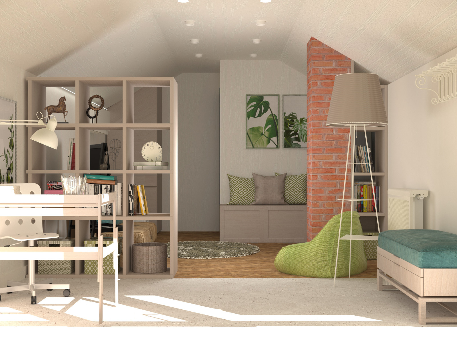 Детская на мансардном этаже