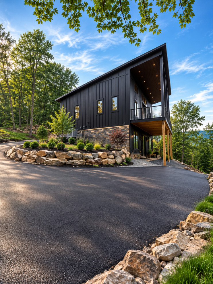 Modern Mountain Home with Dramatic Black Exterior
