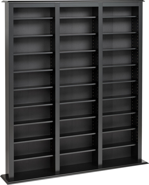 Prepac 64 Triple Barrister Cd Dvd Media Storage Rack In Black Prepac 64 Triple Barrister Cd Dvd