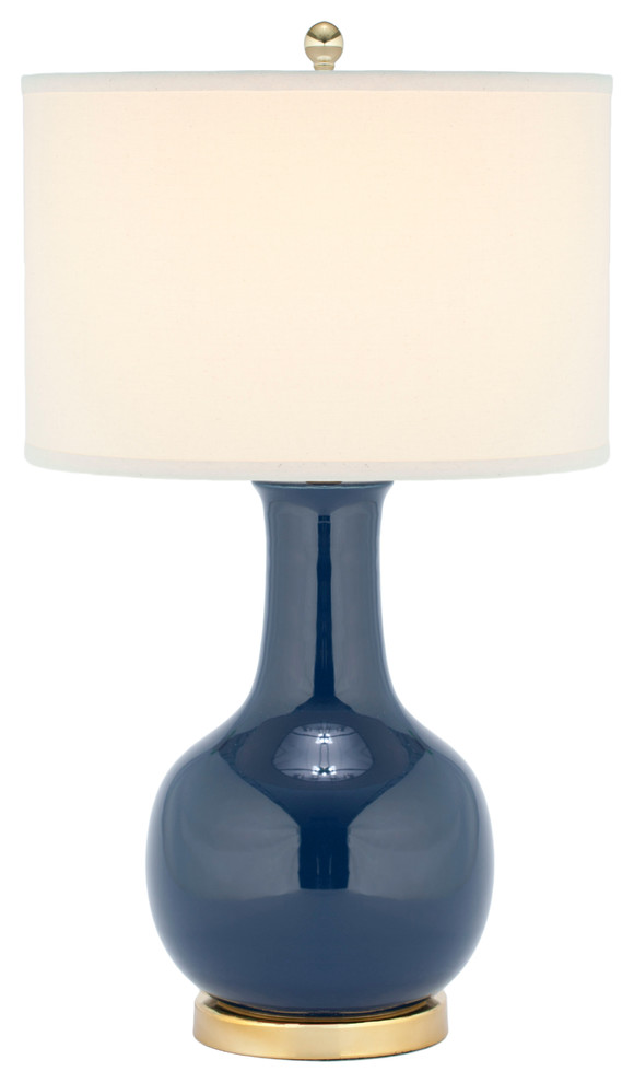 Safavieh White Ceramic Paris Lamp Navy