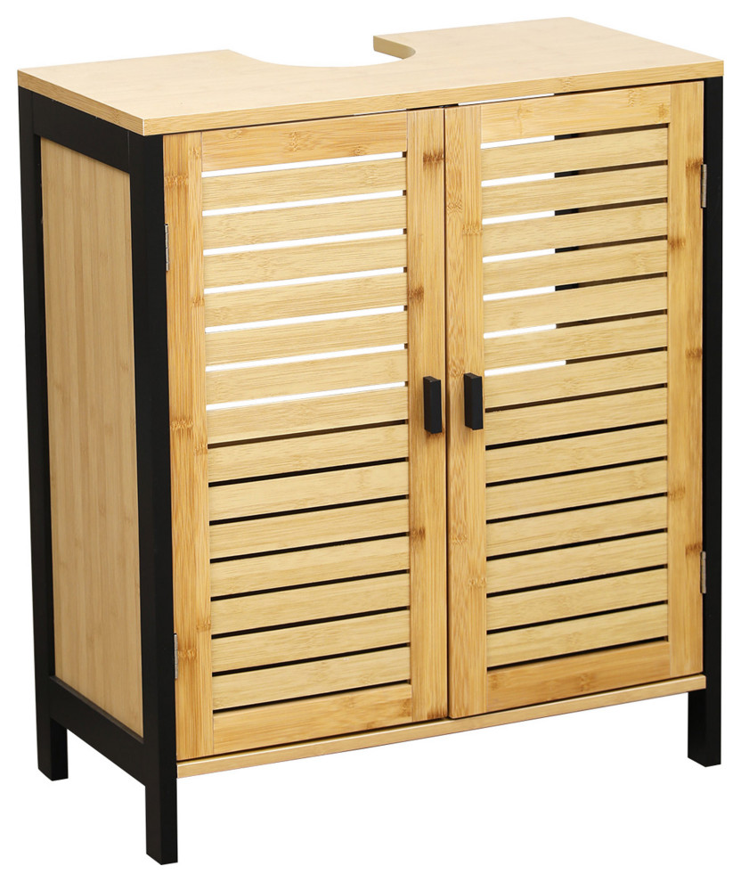 WallMounted Sink Floor Mahe Bamboo Wood Transitional