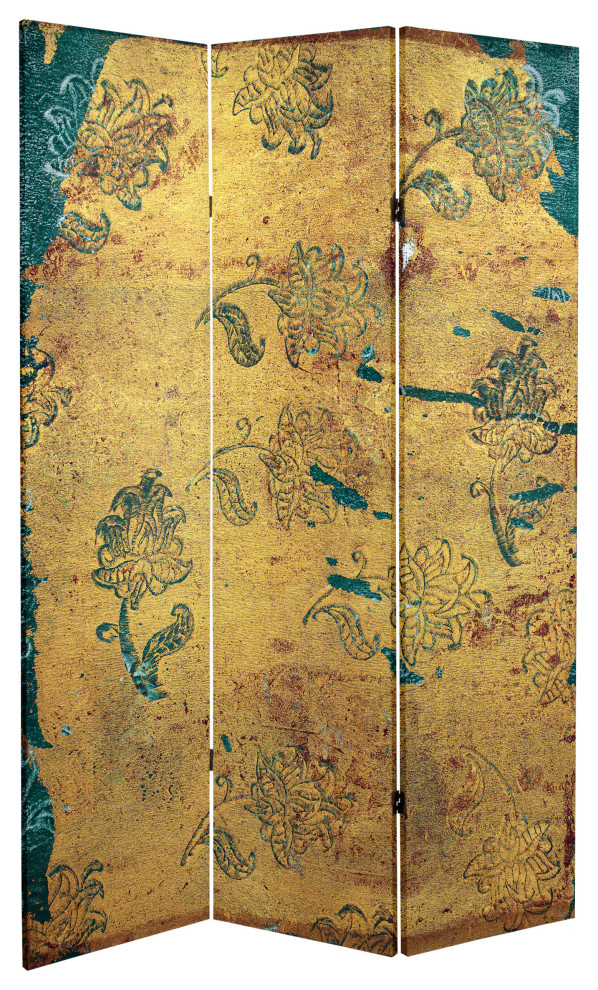 6' Tall Falling Blossoms Canvas Room Divider Contemporary Screens