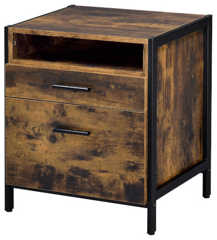 ACM-24263, ACME Juvanth Nightstand, Rustic Oak & Black Finish - Rustic ...