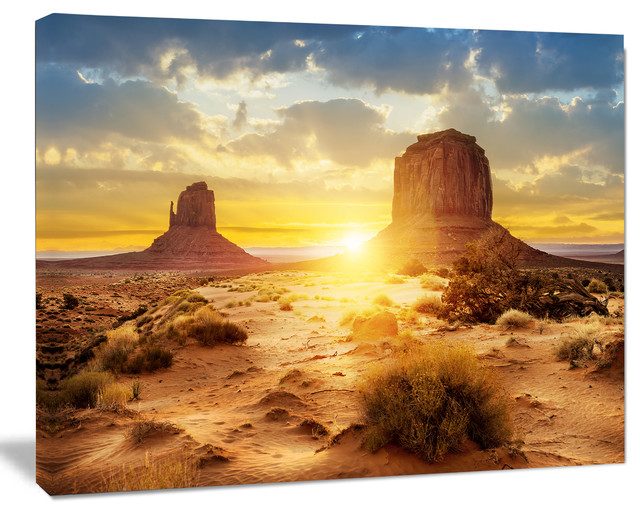 Monument Valley at Sunset, Landscape Canvas Art Print, 20