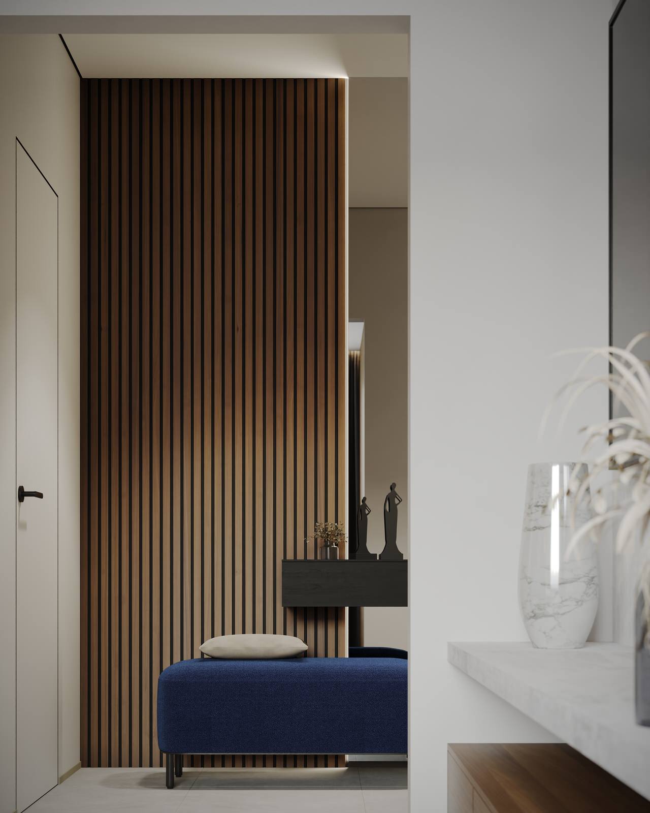 Светлая прихожая с гардеробной