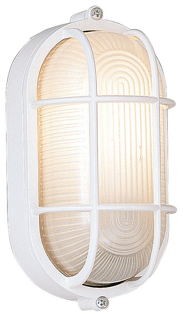 Bulkhead 5" Oval Bulkhead  With Guard, White