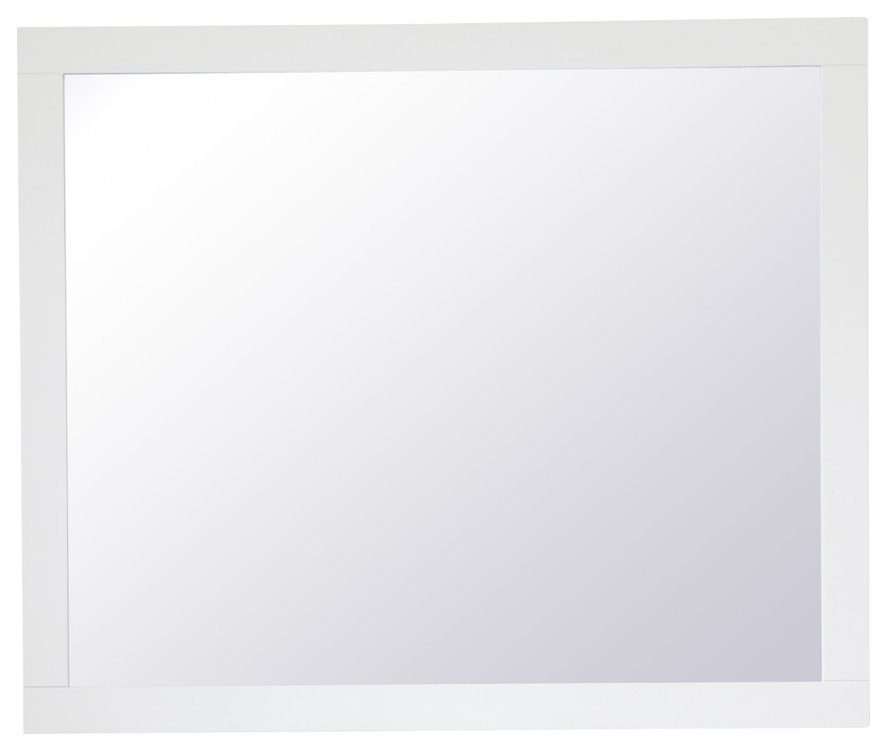 Aqua Rectangle Vanity Mirror 30 Inch In White Transitional Bathroom