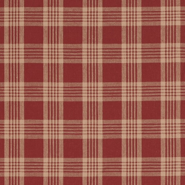 Gingersnap Brown Red Plaid Print Upholstery Fabric Farmhouse