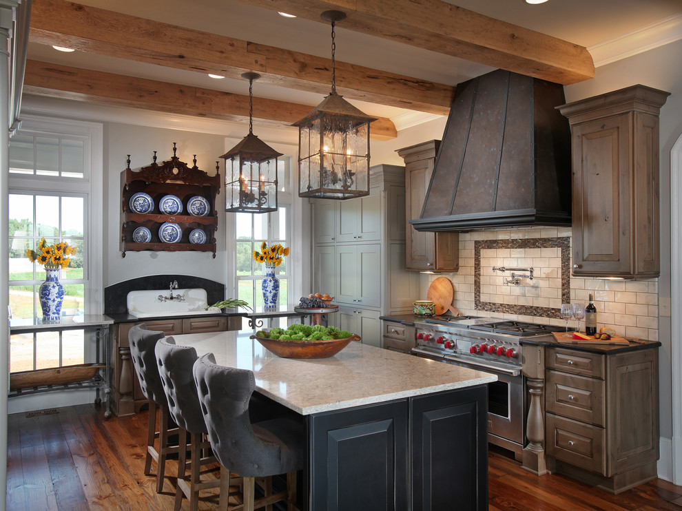 Kitchen - large cottage kitchen idea in Atlanta