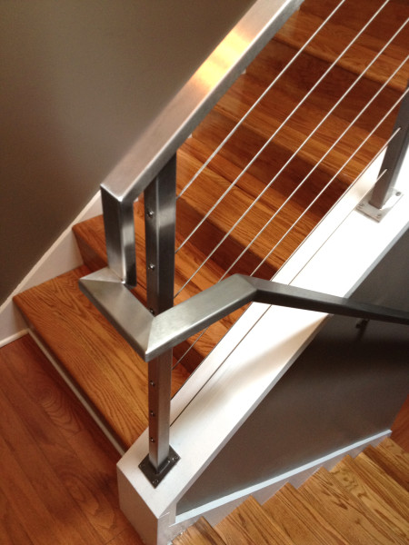 Stainless Steel Cable Railing - Rectangle Tube Top with Square Posts ...