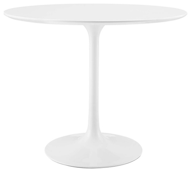 Modern White Tulip 36" Round Wood Top Dining Table