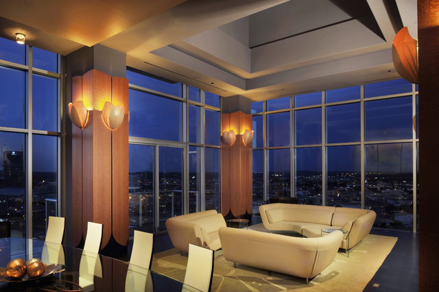 Downtown penthouse contemporary-vardagsrum