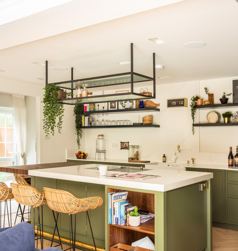 Photo of a beach style kitchen in London.