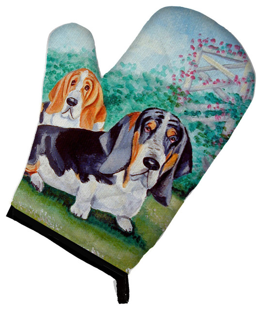 Basset Hound Double Trouble Oven Mitt 7061Ovmt Contemporary Oven