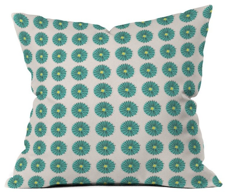 DENY Designs Mummysam Blue And Yellow Flowers Outdoor Throw Pillow - 15556-OTHRP