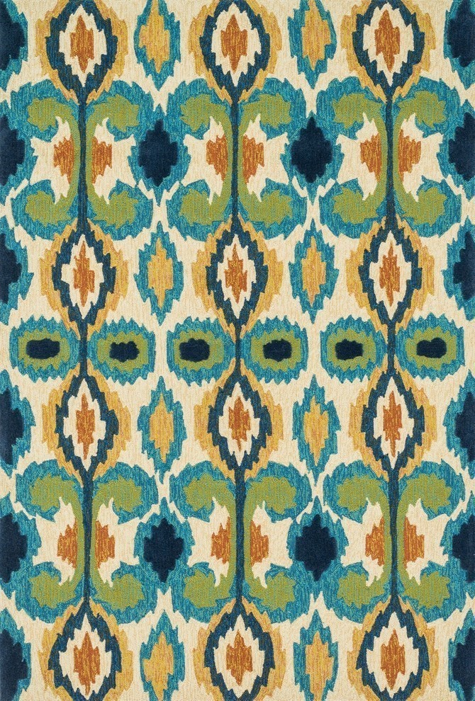 In/out Enzo Area Rug, Ivory and Blue, 2'3"x3'9"