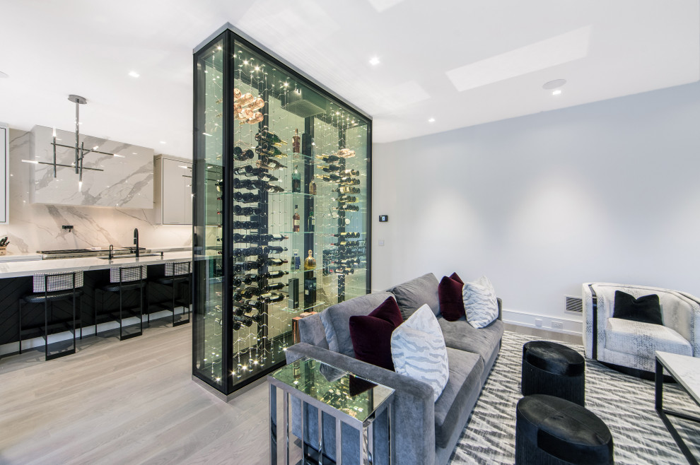 Inspiration for a modern wine cellar in Toronto.