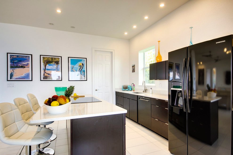 Design ideas for a beach style kitchen in Miami.