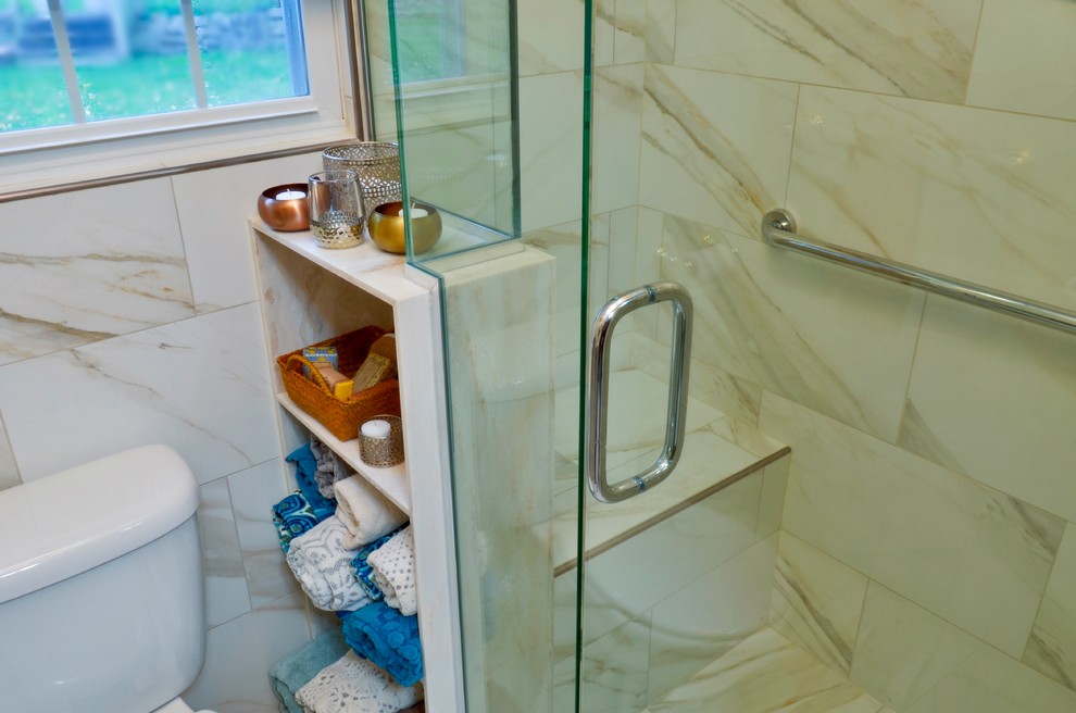 Example of a small transitional home design design in Grand Rapids