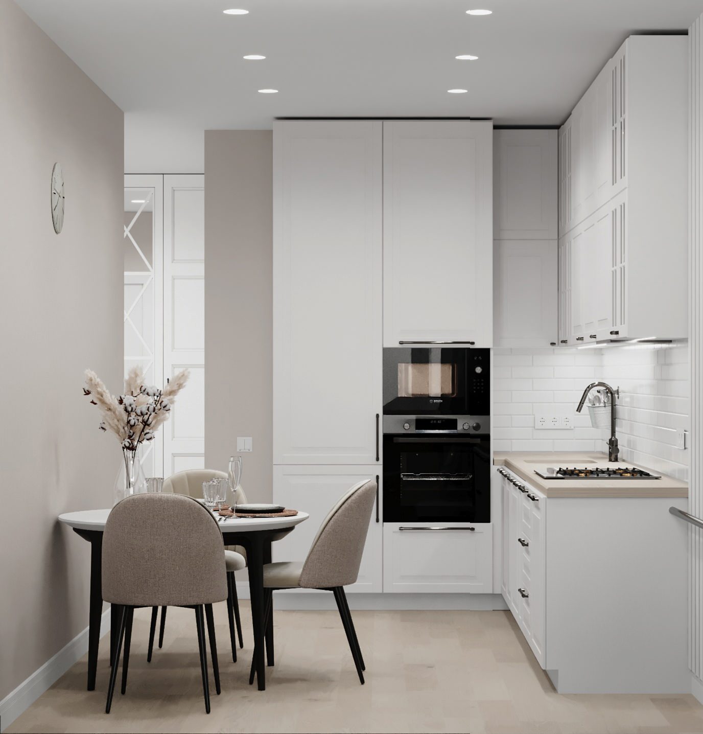 Кухня-гостиная 18 кв. м. в скандинавском стиле