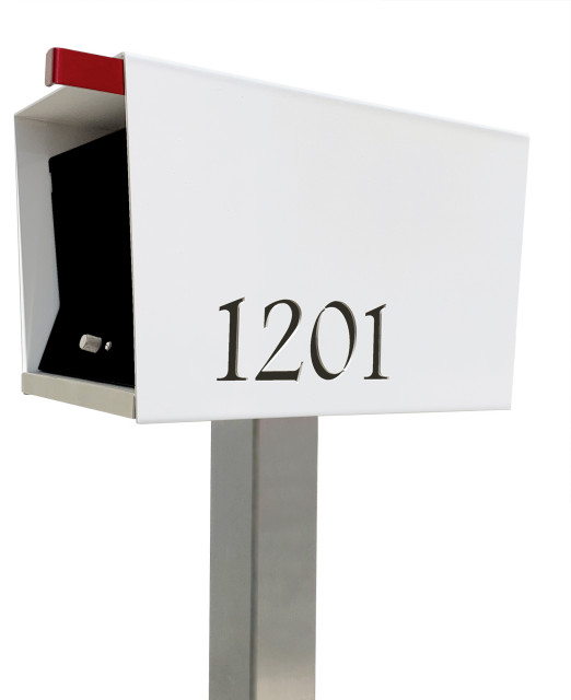 UpTown Box with Locking doors. Modern Pole Mounted Mailbox, Pole not