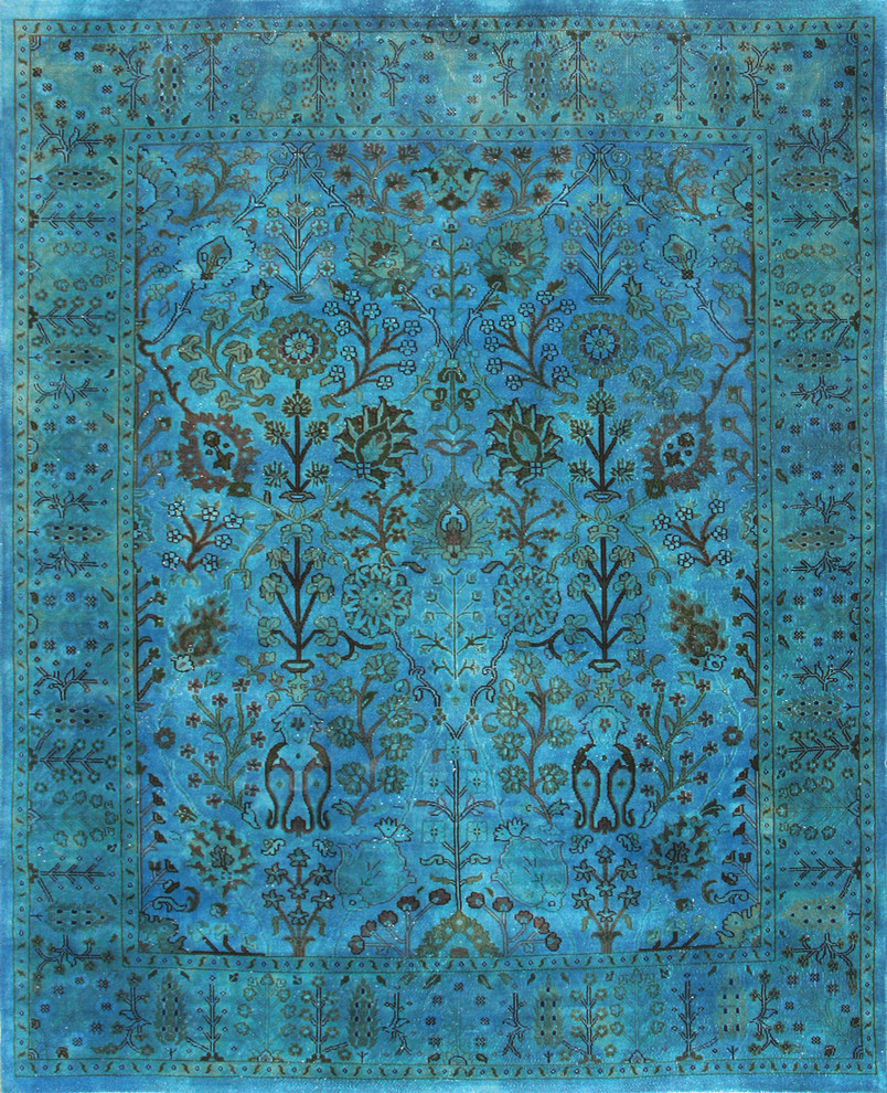 Rugsville Overdyed Turquoise Rug 12208-10x14