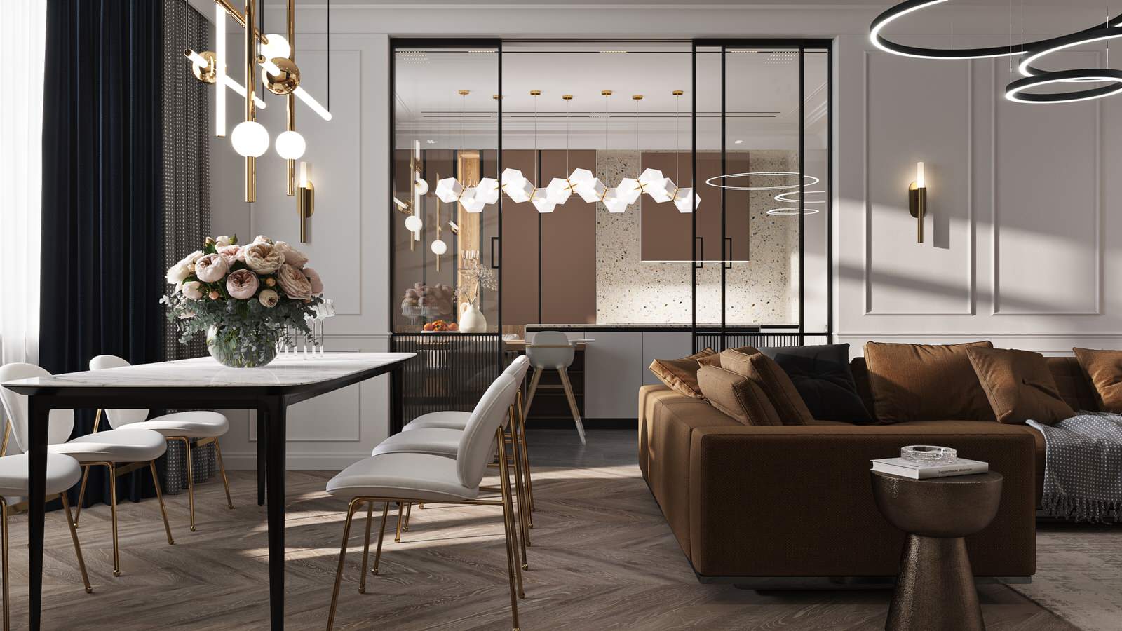 Квартира с сочными цветовыми акцентами для большой семьи