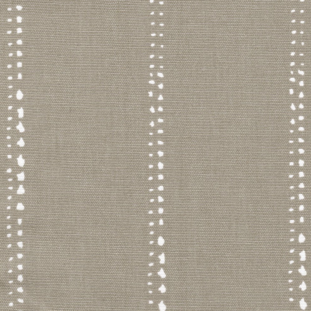 Carlo Cove Taupe Dot Stripe 84" Shower Curtain Cotton, Lined