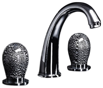 Murano Bathroom Faucet, Black and Silver, Without pop-up drain