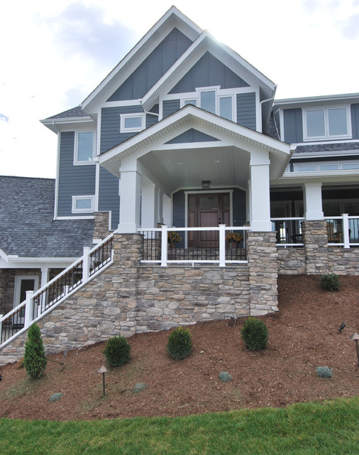 Contemporary Farmhouse Stone Exterior - Traditional - Exterior ...