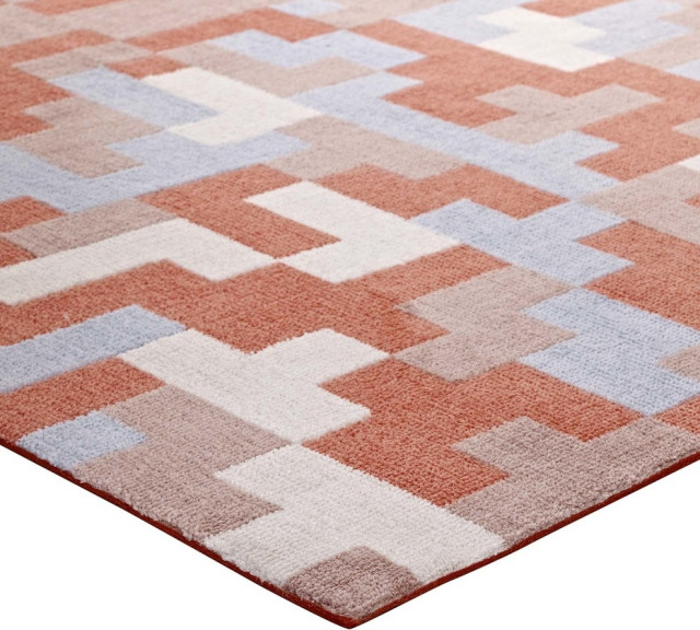 Modway Andela Interlocking Block Mosaic 8X10 Area Rug R1022B810