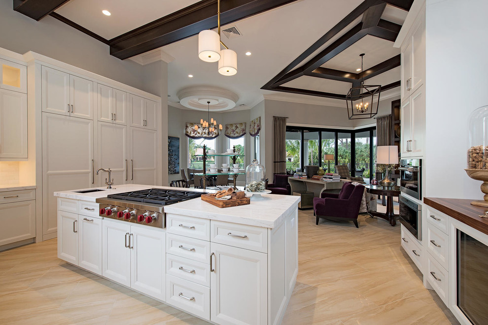 Example of a transitional kitchen design in Miami