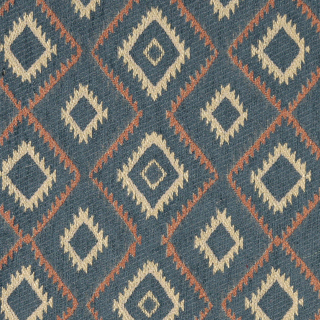 Blue Salmon And Beige Diamond Southwest Style Upholstery Fabric By The Yard Rustic Blue Salmon And Beige Diamond Southwest Style Upholstery Fabric By The Yard Rustic
