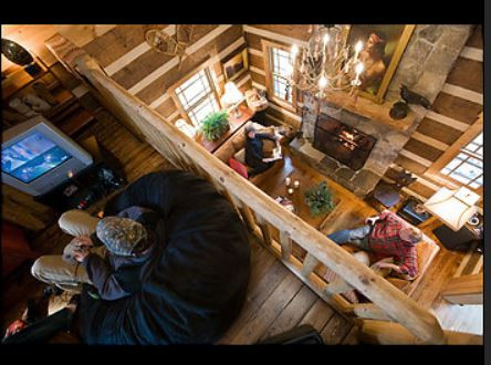 Rustic Log Cabin Ski Lodge