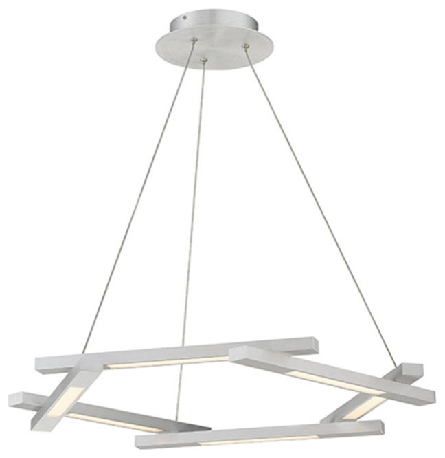 Modern Forms Metric 28" LED Chandelier in Brushed Aluminum