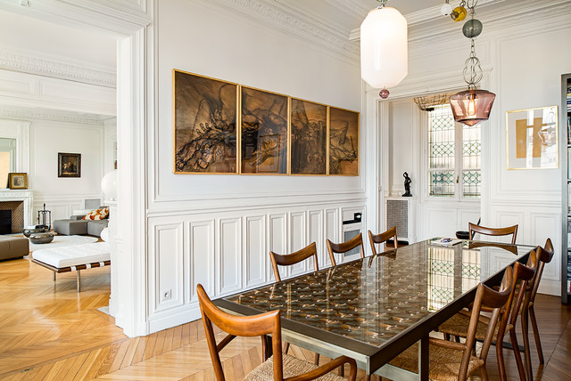 Salle A Manger Dans Un Appartement Haussmannien Transitional