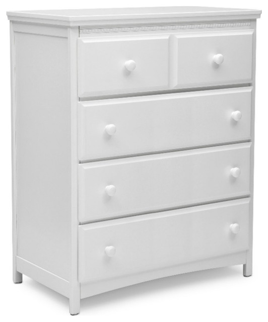 Delta Children Emerson 4Drawer Engineered Wood Chest in Bianca White