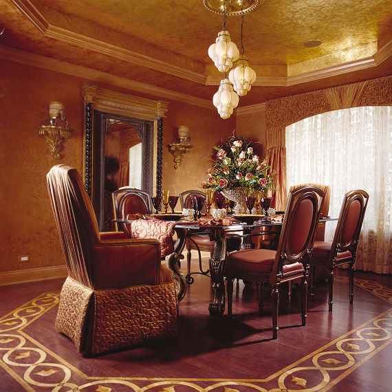 Photo of a mediterranean dining room in Chicago.