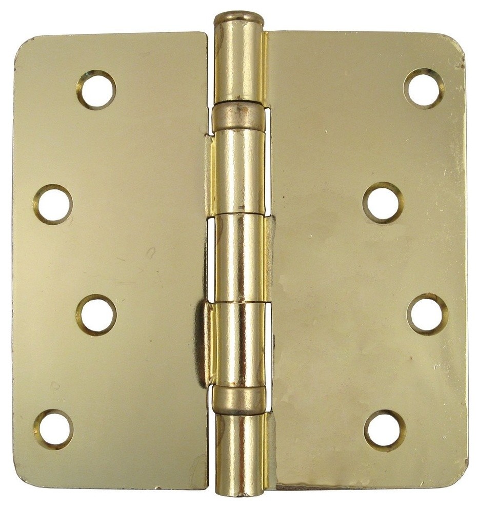 Ball Bearing Hinge, 4"x 1/4" Radius, Antique Brass Traditional Hinges by Stone Harbor