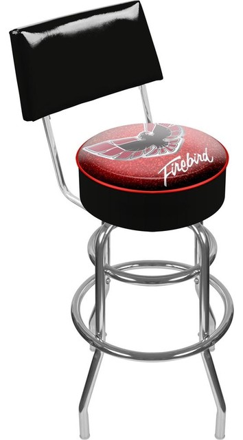 Pontiac Firebird Logo Swivel Barstool w Back