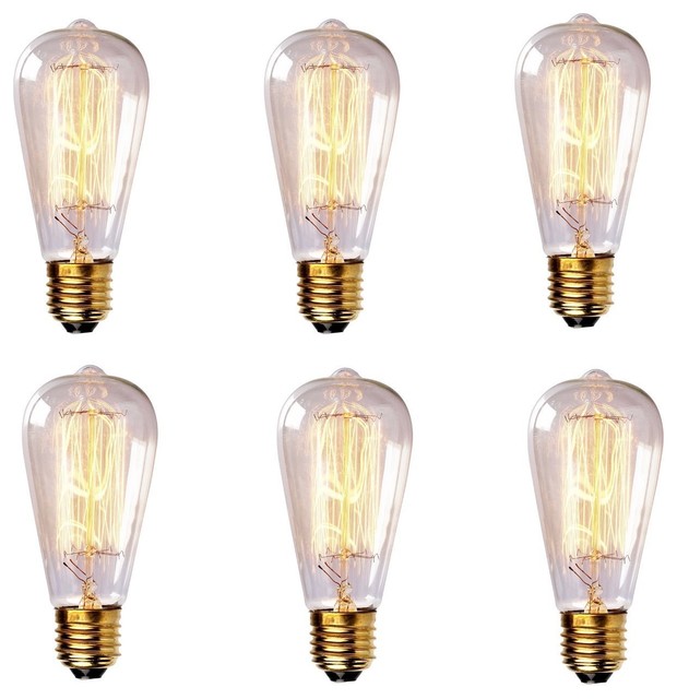 60 Watt Antique-Style Edison Light Bulb, Set of 6