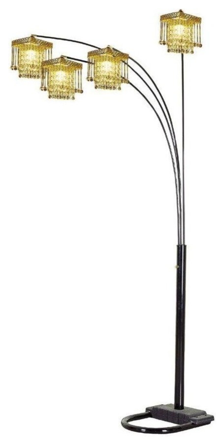 84" H 5 Arms Arch Floor Lamp, Black