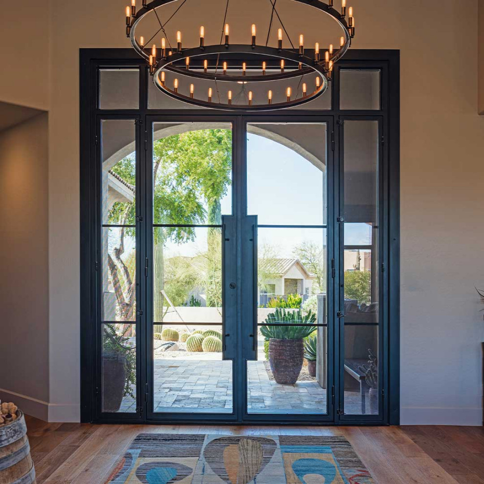 Design ideas for an entrance in Phoenix with a double front door.