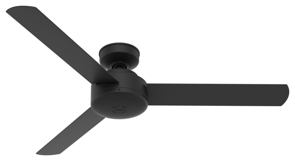 Hunter 52 Matte Black Presto Ceiling Fan With Wall Control Transitional Fans By Company Houzz - Industrial 36 Inch Black 3 Blade Ceiling Fan With Light Kit In