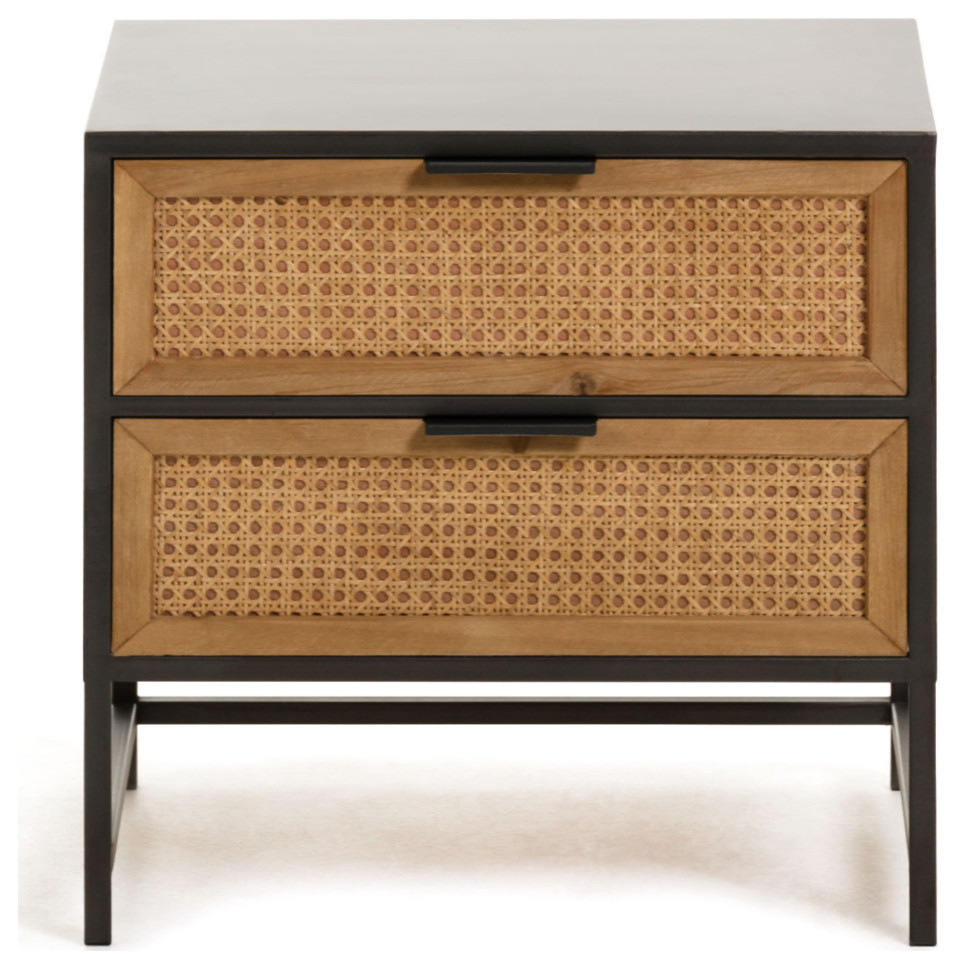 Natural Wicker Night Stand La Forma Kyoko Tropical Nightstands