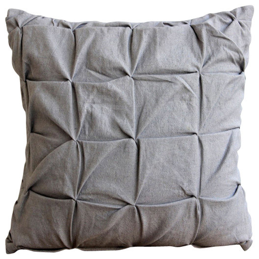 Gray Linen Texture Gray Cotton Linen Pillow Covers Contemporary Decorative Pillows By The Homecentric